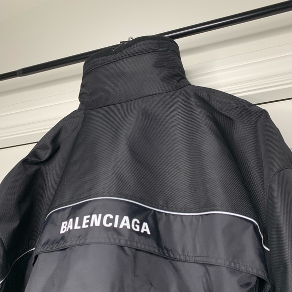 Balenciaga 80s Logo Black Windbreaker Nylon Jacket - Picture 7 of 16